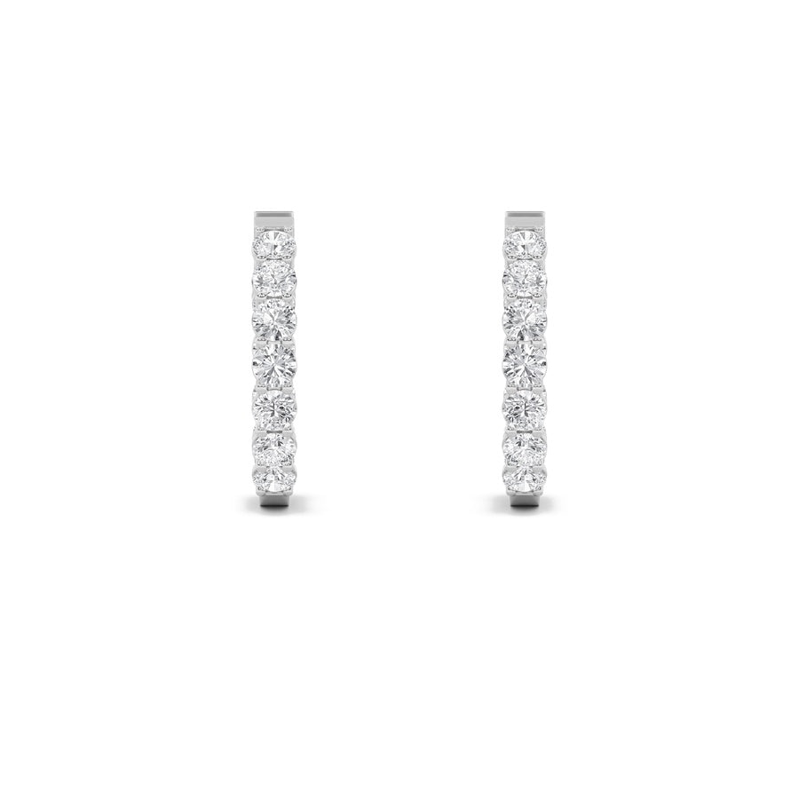 Round Shape Inside Out Hoop Earrings lab grown diamond
