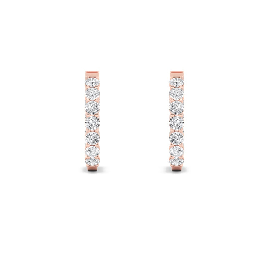Round Shape Inside Out Hoop Earrings lab grown diamond