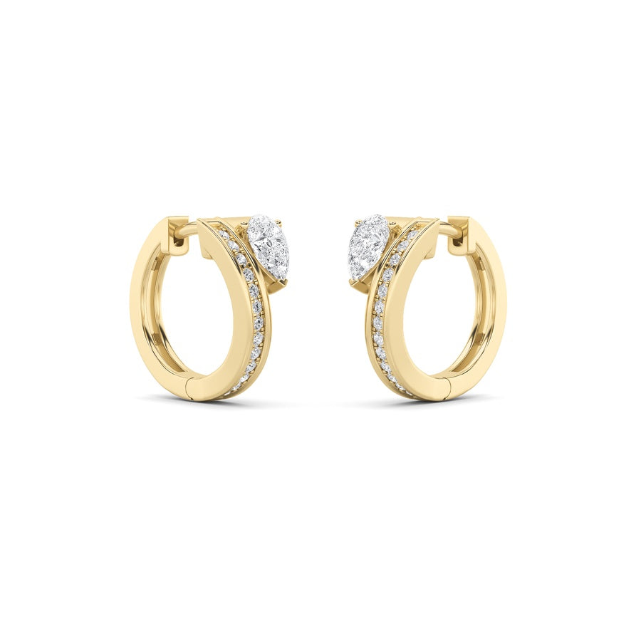1.25Cttw Pear Shaped Lab Grown Diamond (F/VS) Fashion Earrings in 14K Gold