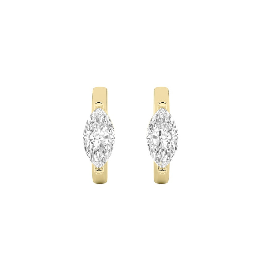 Marquise Shape Solitaire Huggie Earrings lab grown diamond