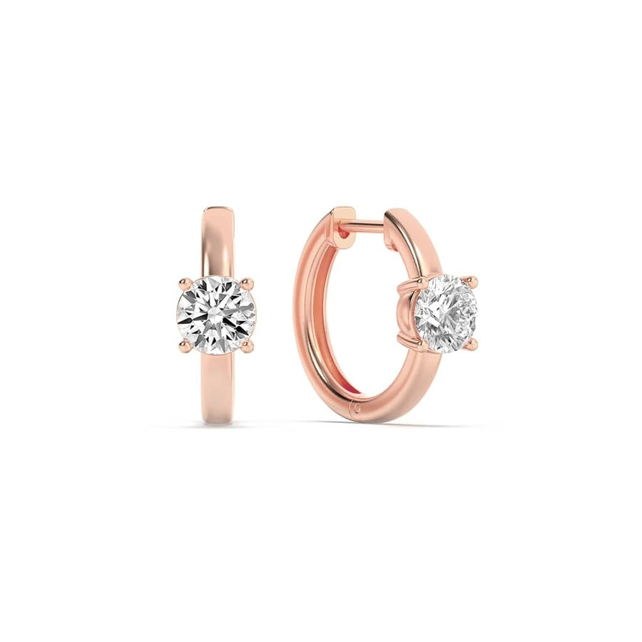 1.5Cttw Round Shaped Lab Grown Diamond (F/VS) Solitaire Huggie Earrings in 14K Gold