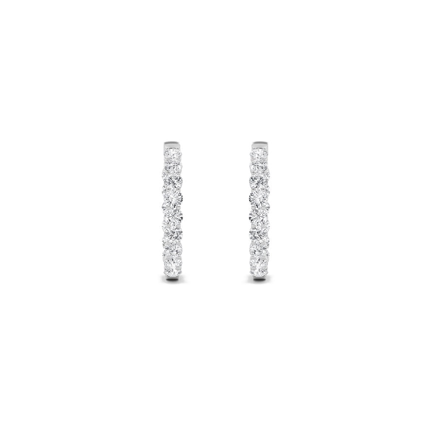 5Cttw Round Shaped Lab Grown Diamond (F/VS) Insideout Hoop Earrings in 14K Gold