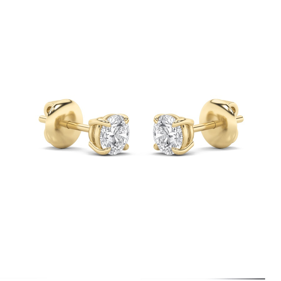 Round Shape Stud Earrings lab grown diamond