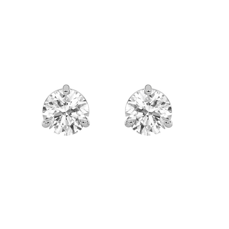 Round Shape Classic Basket Set Stud Earrings lab grown diamond