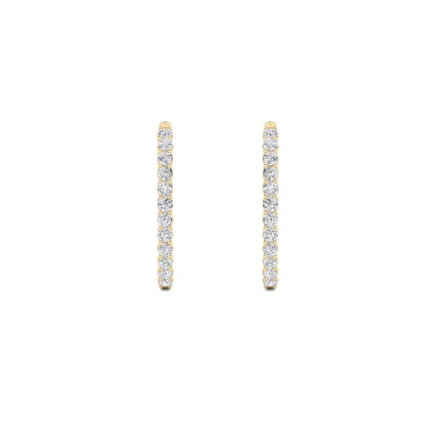 Round Shape Inside Out Hoop Earrings lab grown diamond