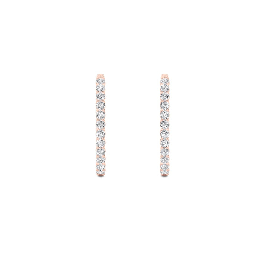 Round Shape Inside Out Hoop Earrings lab grown diamond
