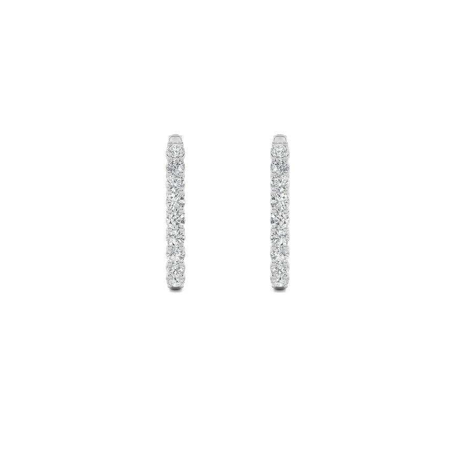 Round Shape Inside Out Hoop Earrings lab grown diamond