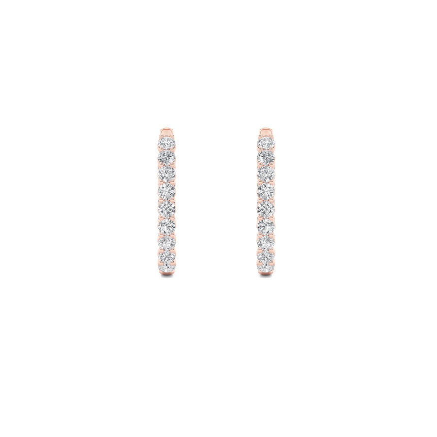 Round Shape Inside Out Hoop Earrings lab grown diamond