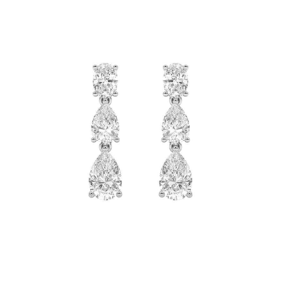 Pear Shape Dangle Earrings lab grown diamond