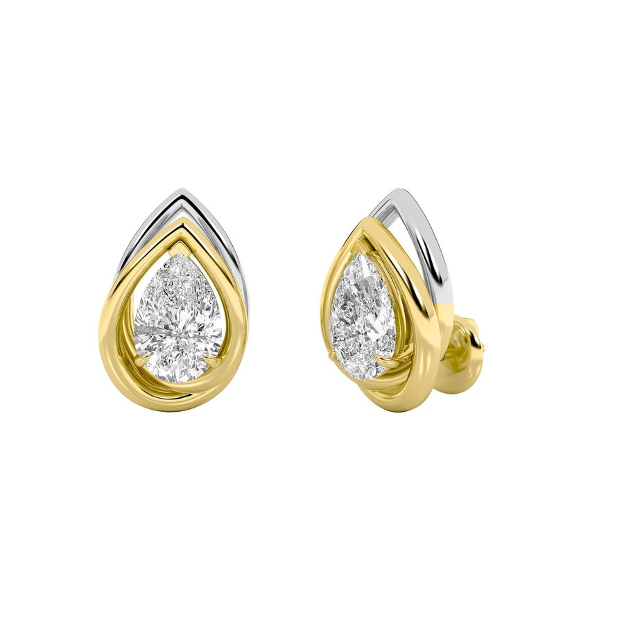 Pear Shape Knot Earrings lab grown diamond