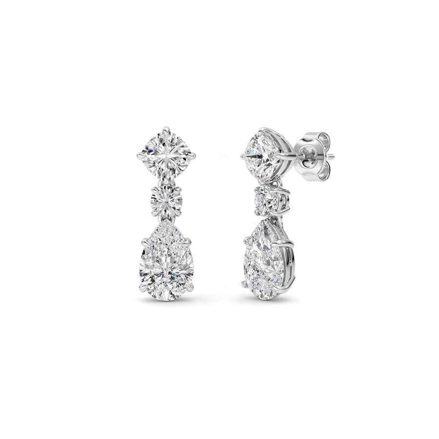 Pear Shape Dangle Earrings lab grown diamond