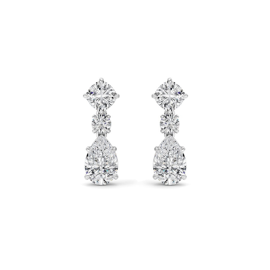 Pear Shape Dangle Earrings lab grown diamond