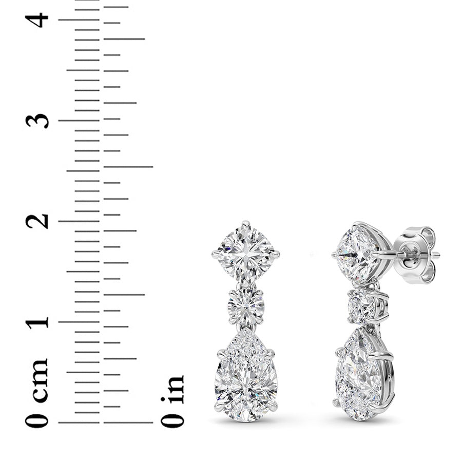 Pear Shape Dangle Earrings lab grown diamond