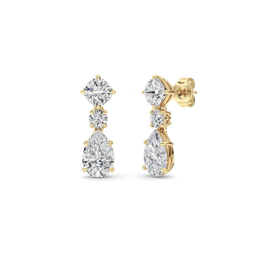 Pear Shape Dangle Earrings lab grown diamond