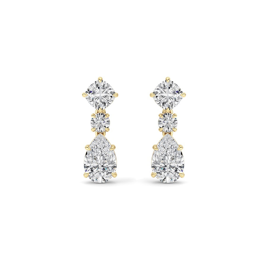 Pear Shape Dangle Earrings lab grown diamond