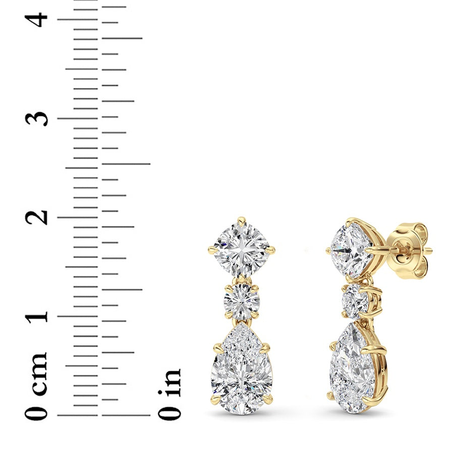 Pear Shape Dangle Earrings lab grown diamond