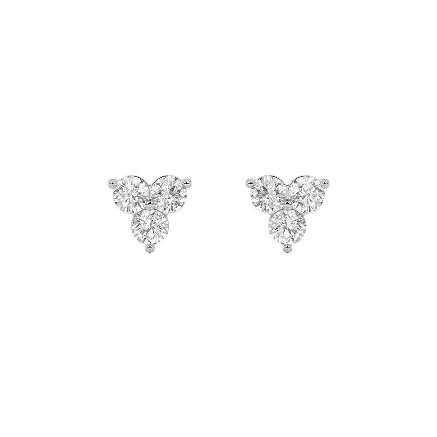 1.5Cttw Round Shaped Lab Grown Diamond (F/VS) Three Stone Earrings in 14K Gold
