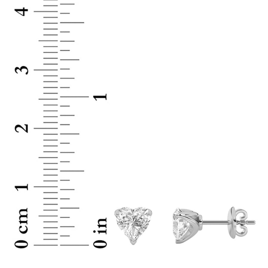 Heart Shape Earrings lab grown diamond