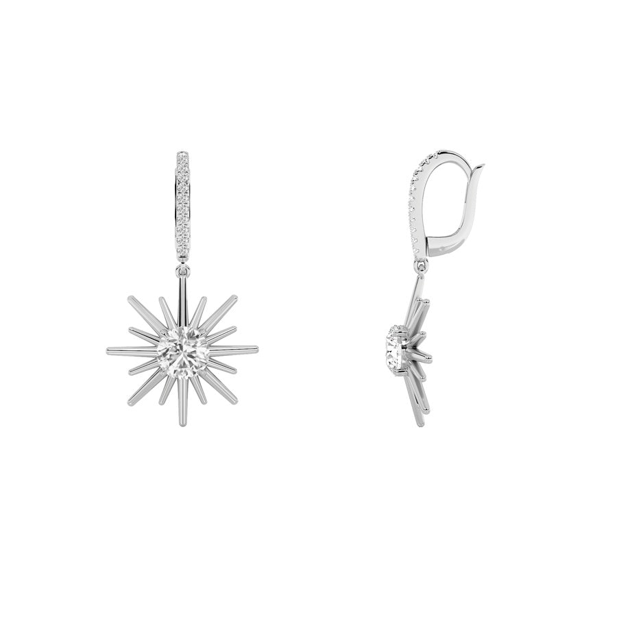 Round Shape Dangle Earrings lab grown diamond