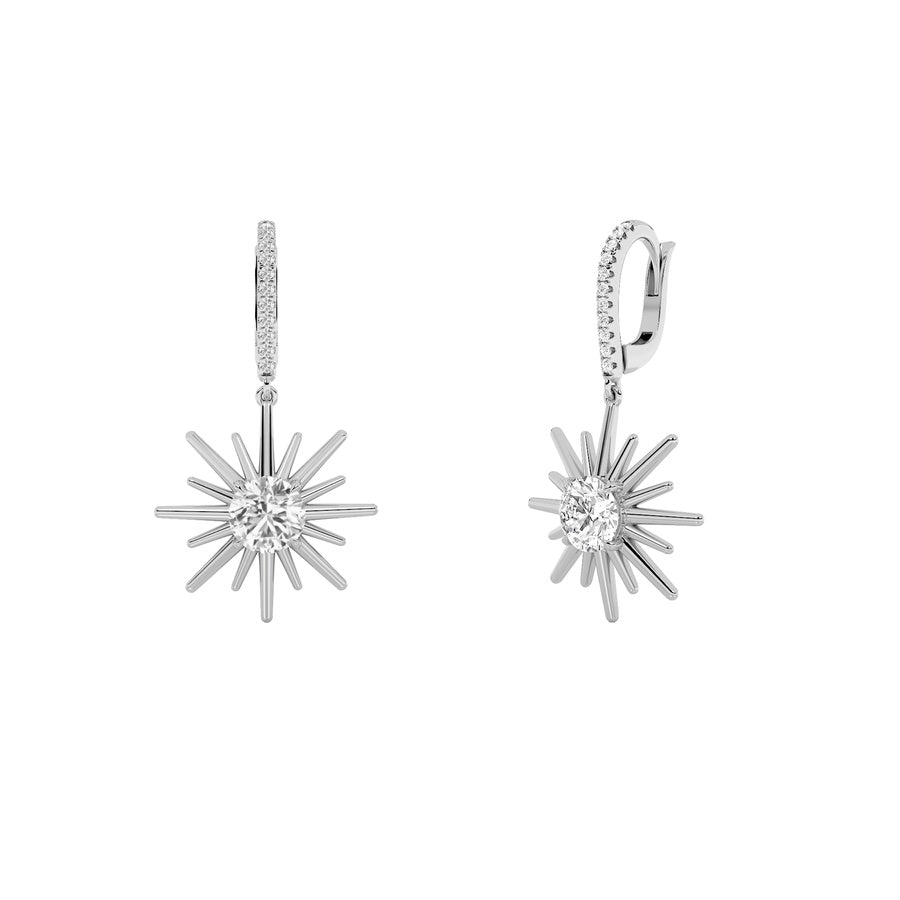 Round Shape Dangle Earrings lab grown diamond