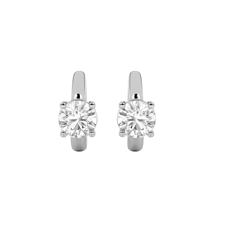 Round Shape Huggie Cuff Earrings lab grown diamond