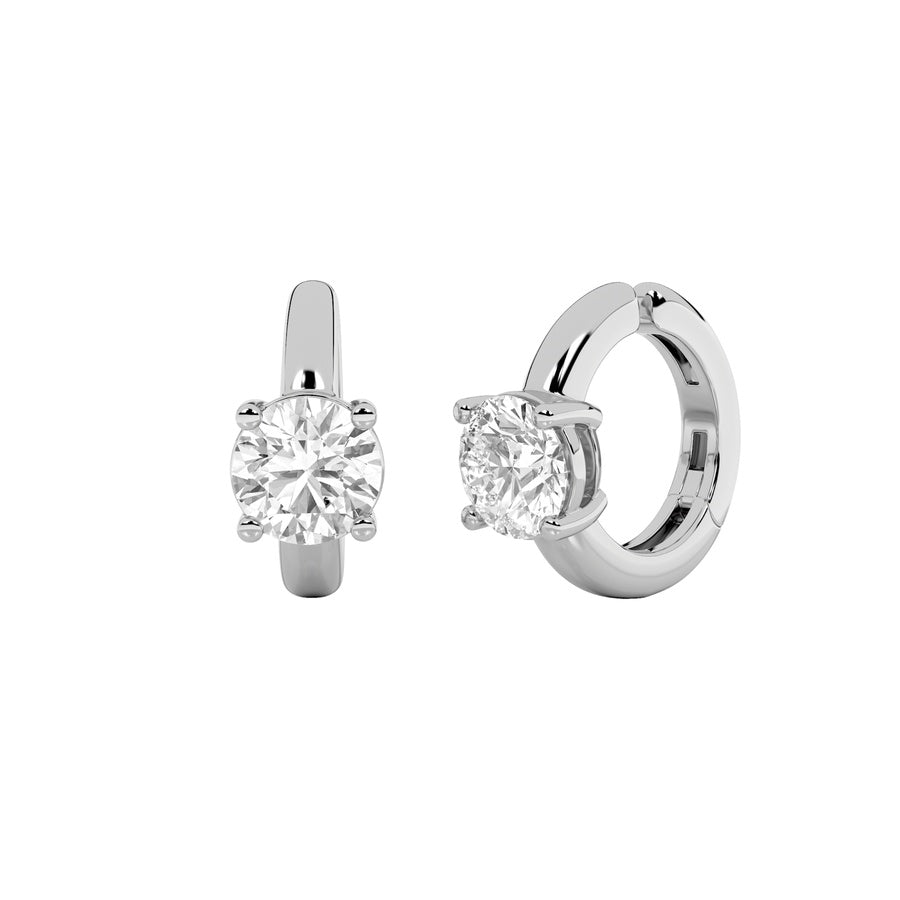Round Shape Huggie Cuff Earrings lab grown diamond