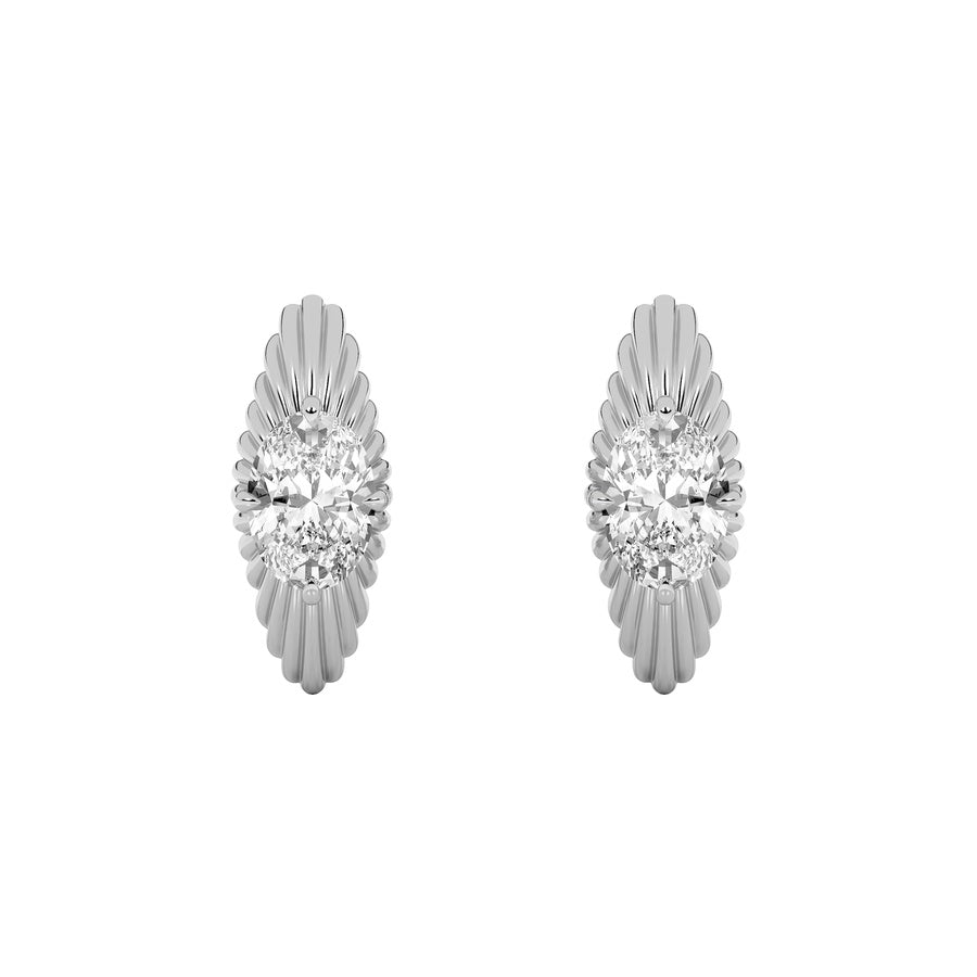 2Cttw Oval Shaped Lab Grown Diamond (F/VS) HuggieEarrings in 14K Gold