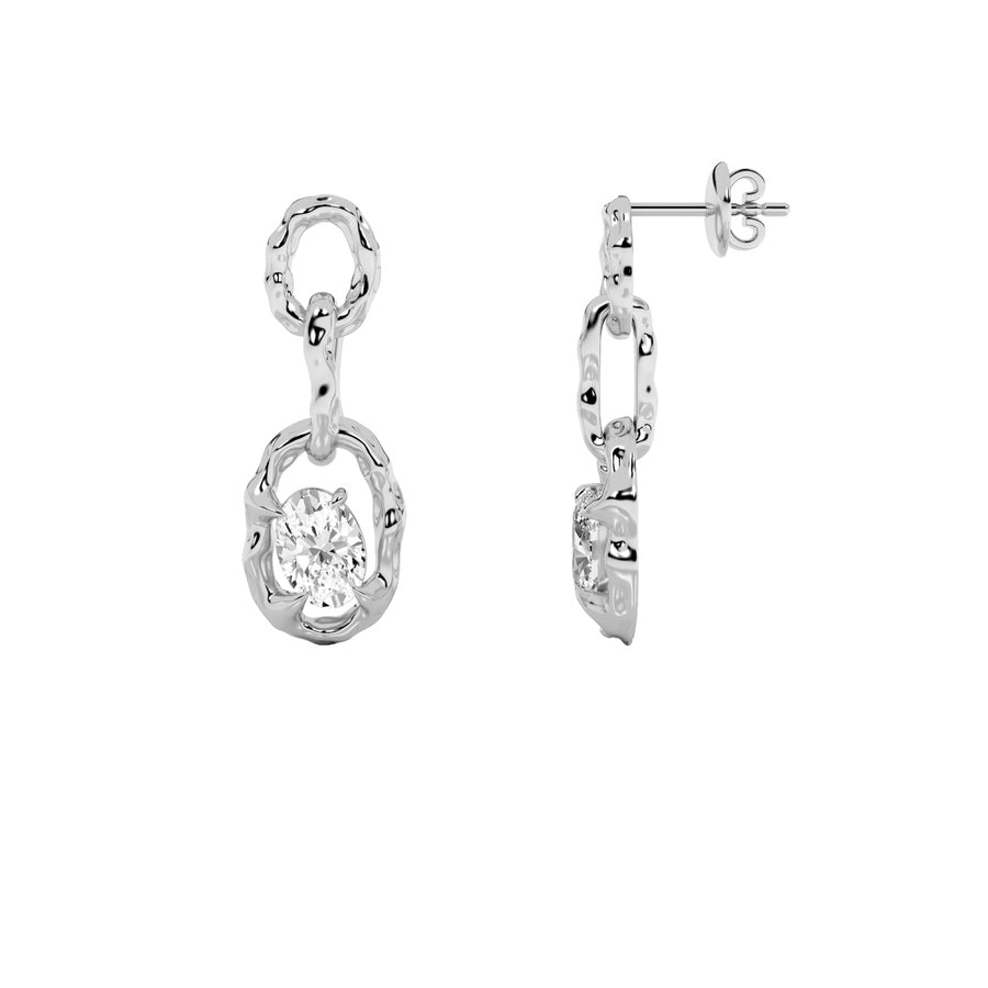 Oval Shape Earrings lab grown diamond