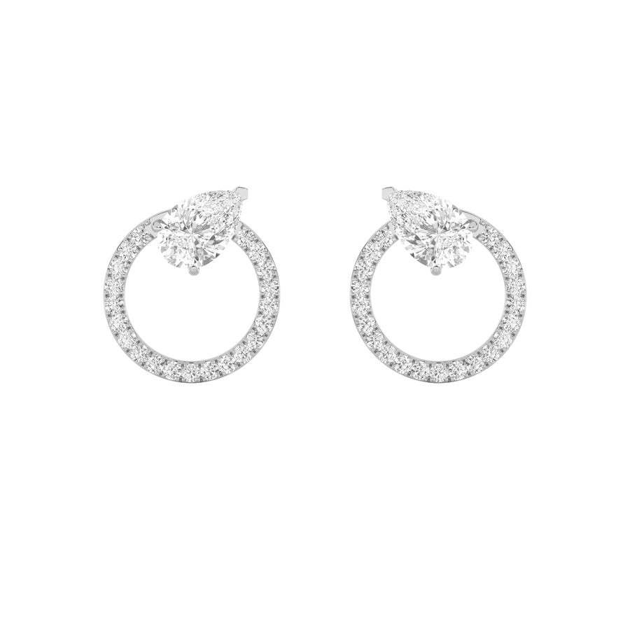 1.5Cttw Pear Shaped Lab Grown Diamond (F/VS) Dangle Fashion Earrings in 14K Gold