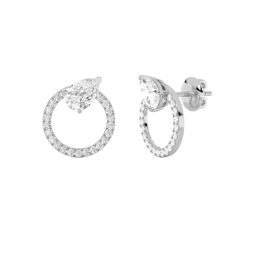 Pear Shape Dangle Fashion Earrings lab grown diamond