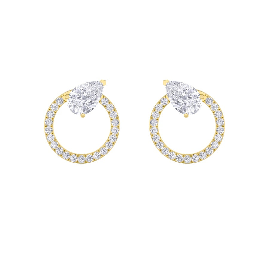 Pear Shape Dangle Fashion Earrings lab grown diamond
