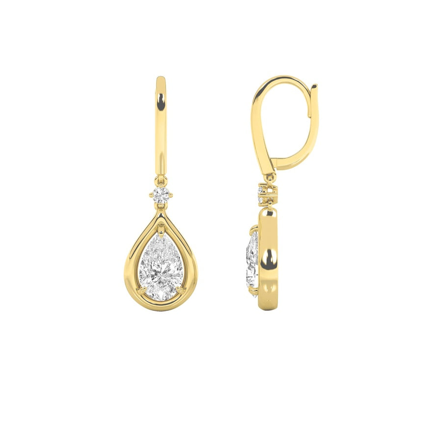 Pear Shape Dangle Earrings lab grown diamond
