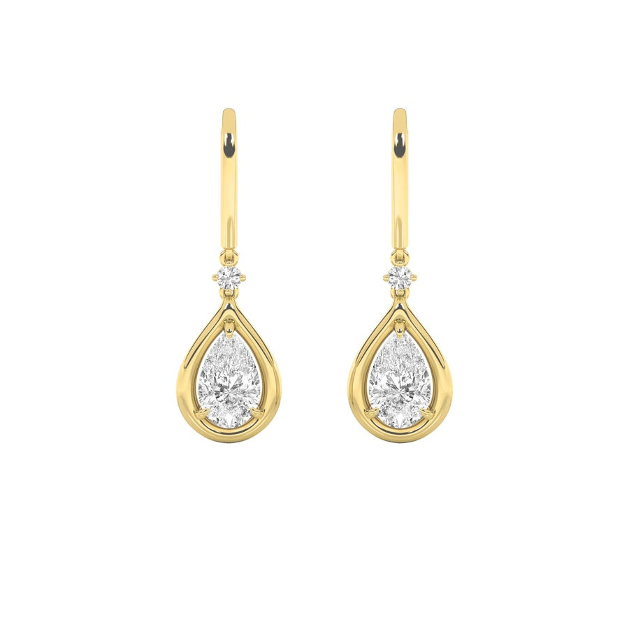 Pear Shape Dangle Earrings lab grown diamond