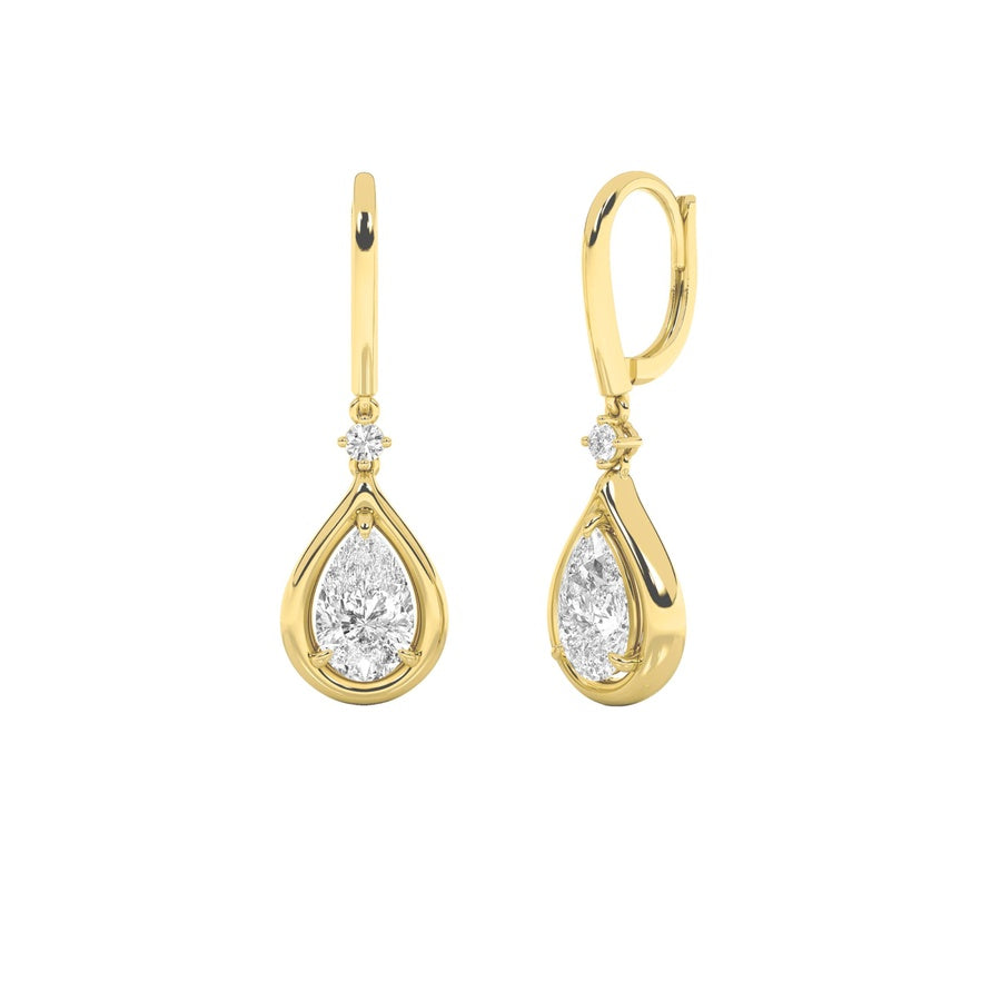 Pear Shape Dangle Earrings lab grown diamond