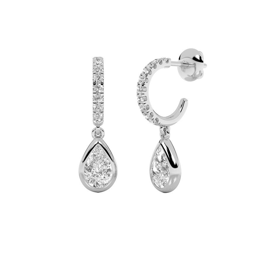 Pear Shape Dangle Earrings lab grown diamond