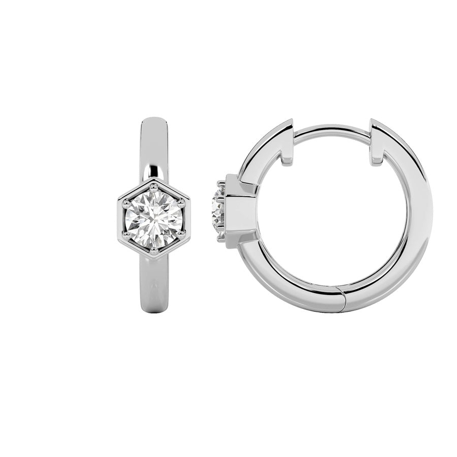 0.5Cttw Round Shaped Lab Grown Diamond (F/VS) HoopEarrings in 14K Gold