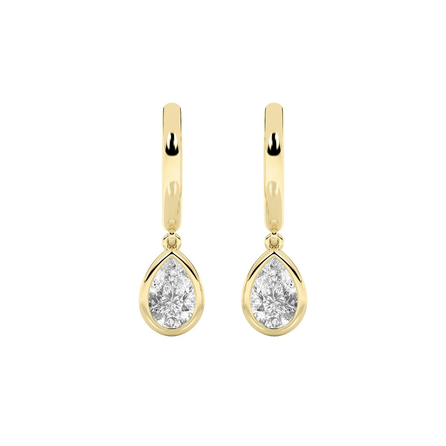 1Cttw Pear Shaped Lab Grown Diamond (F/VS) DangleEarrings in 14K Gold