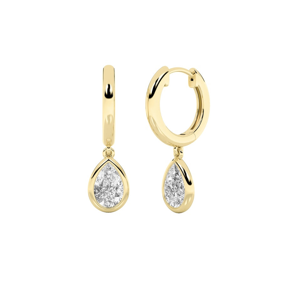 Pear Shape Dangle Earrings lab grown diamond