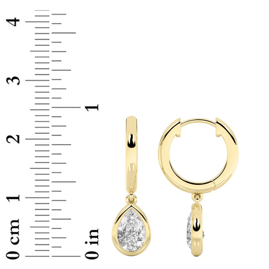 Pear Shape Dangle Earrings lab grown diamond