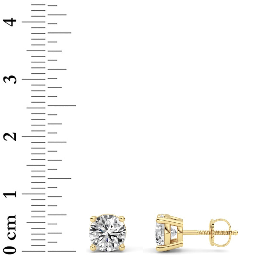 Round Shape Stud Earrings lab grown diamond