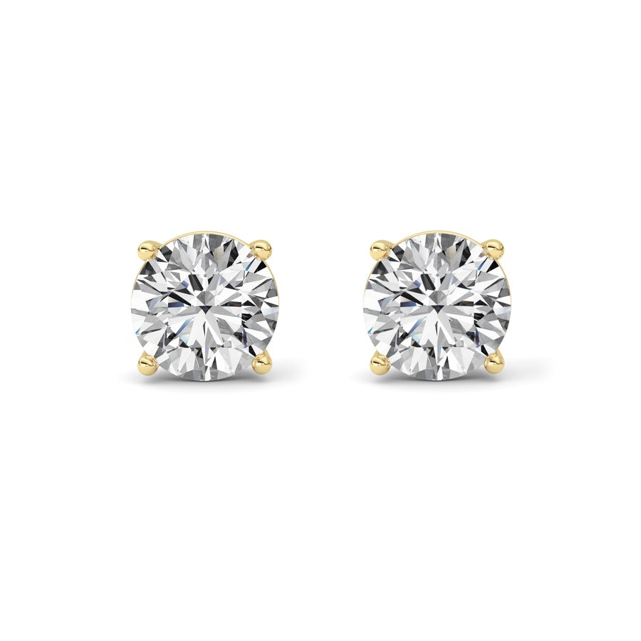 6Cttw Round Shaped Lab Grown Diamond (F/VS) Stud Earrings in 14K White Gold