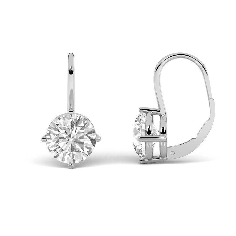Round Shape Stud Earrings lab grown diamond