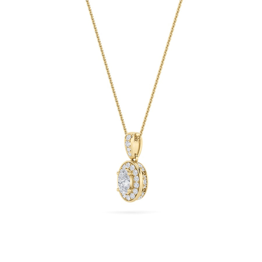 Oval Shape Halo Pendant lab grown diamond