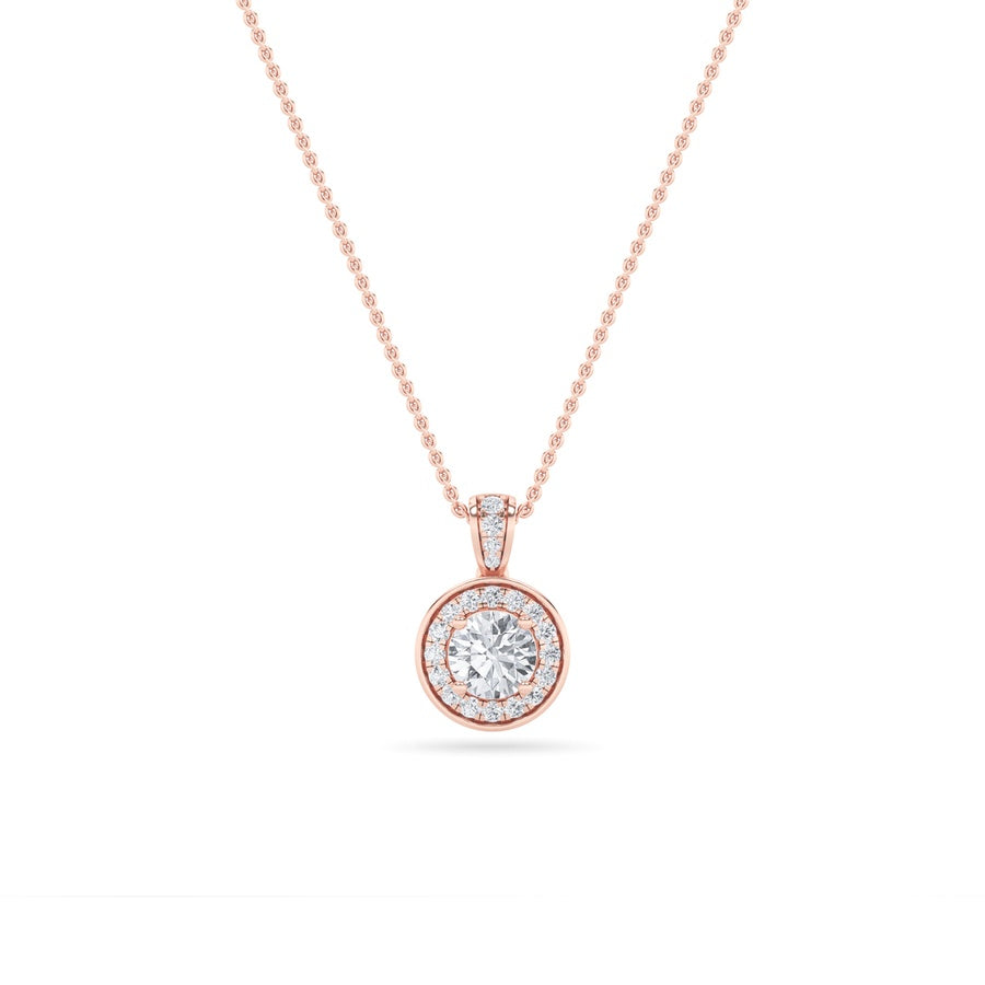 Oval Shape Halo Pendant lab grown diamond