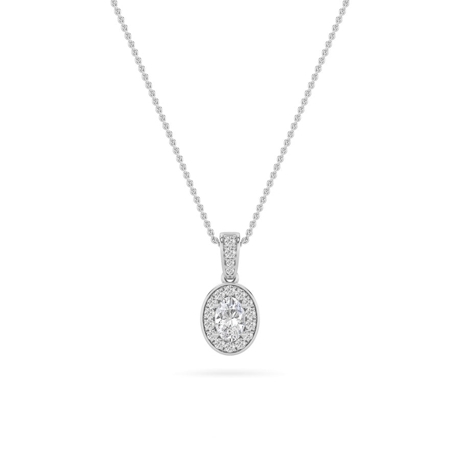 1.3Cttw Oval Shaped Lab Grown Diamond (F/VS) Pendant in 14K Gold