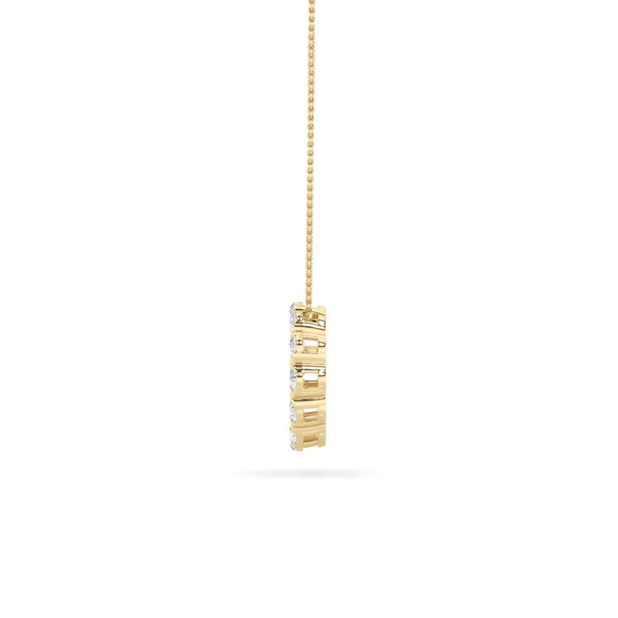 2Cttw Round Shaped Lab Grown Diamond (F/VS) CirclePendant in 14K Gold