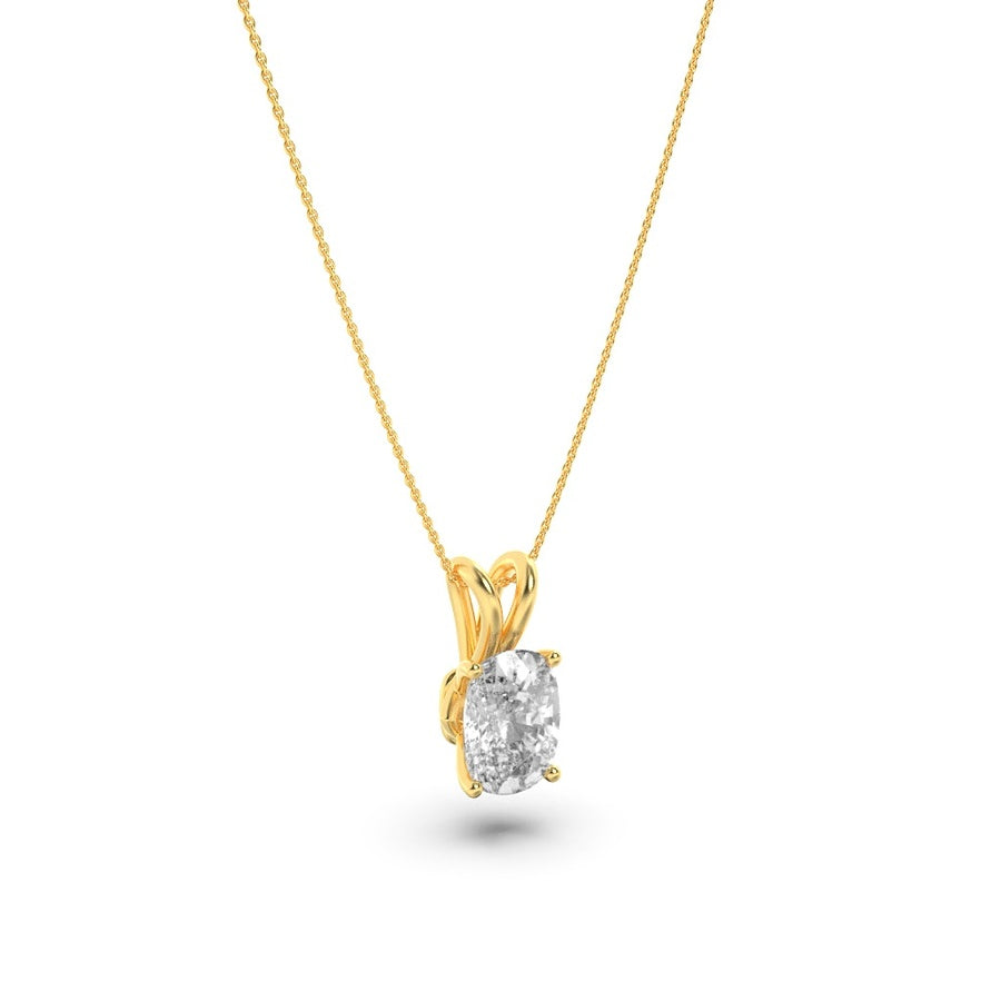Cushion Shape Split Bale Solitaire Pendant lab grown diamond