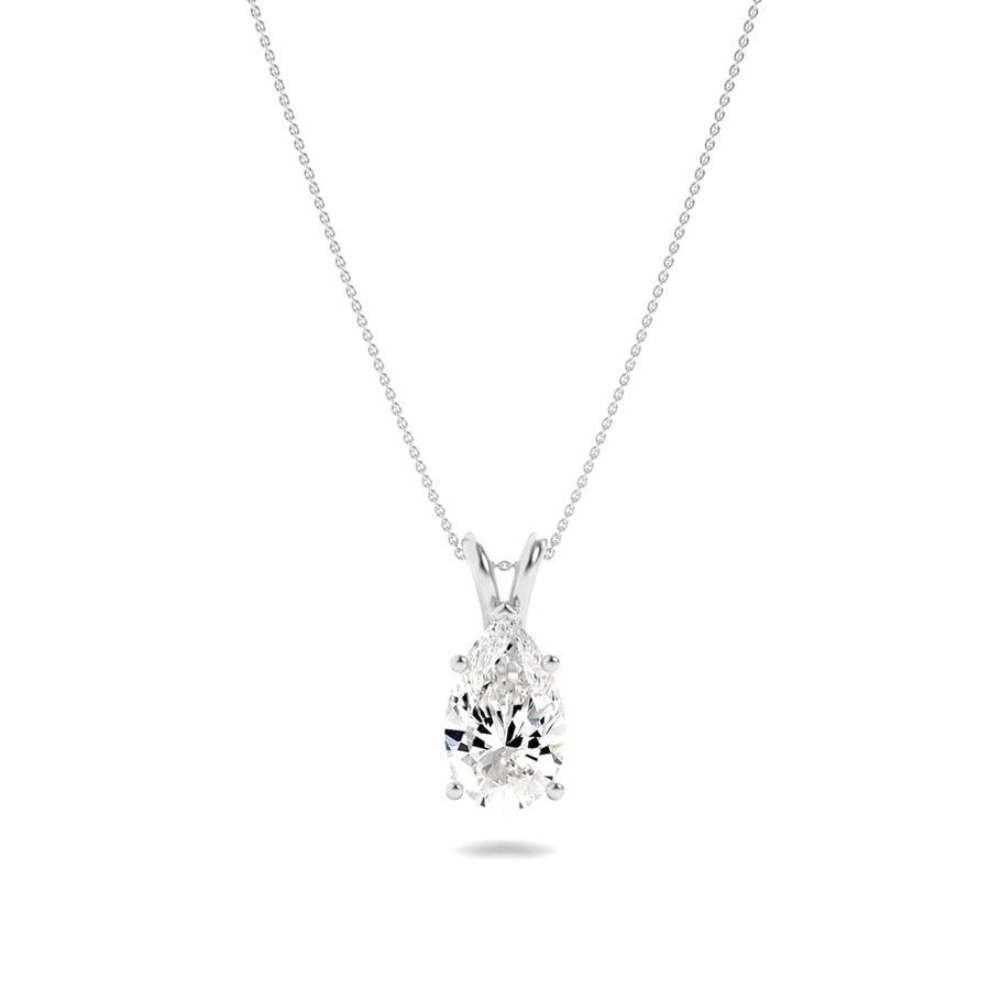 Pear Shape Split Bale Solitaire Pendant lab grown diamond