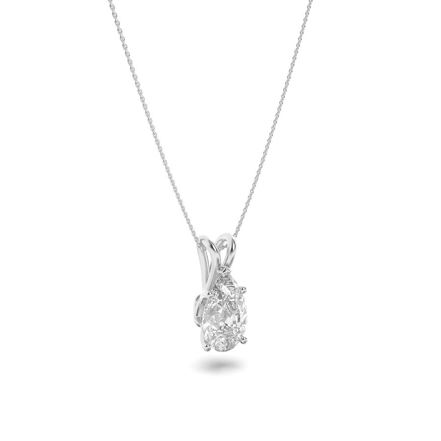 Pear Shape Split Bale Solitaire Pendant lab grown diamond