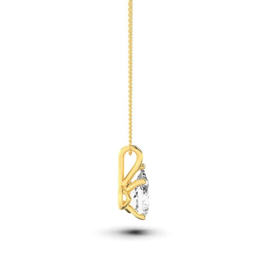 Pear Shape Split Bale Solitaire Pendant lab grown diamond